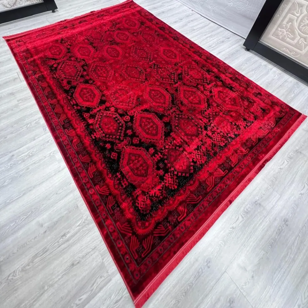 سجاد تركي بخارى قندهار افغاني P1450 احمر غامق مقاس 50*80