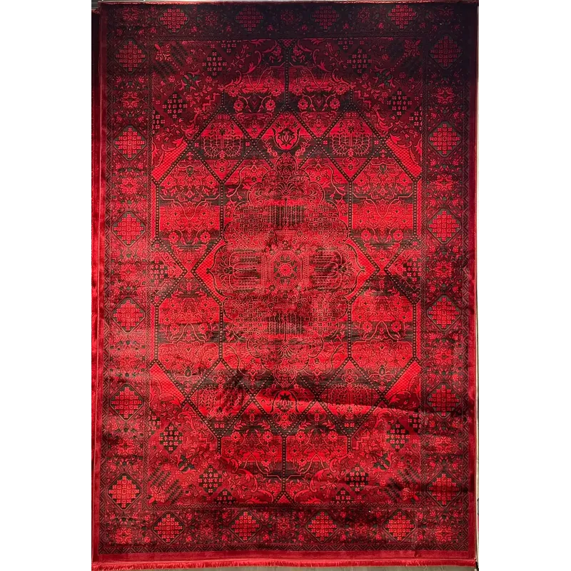 سجاد تركي بخارى قندهار افغاني P1661 احمر غامق مقاس 50*80
