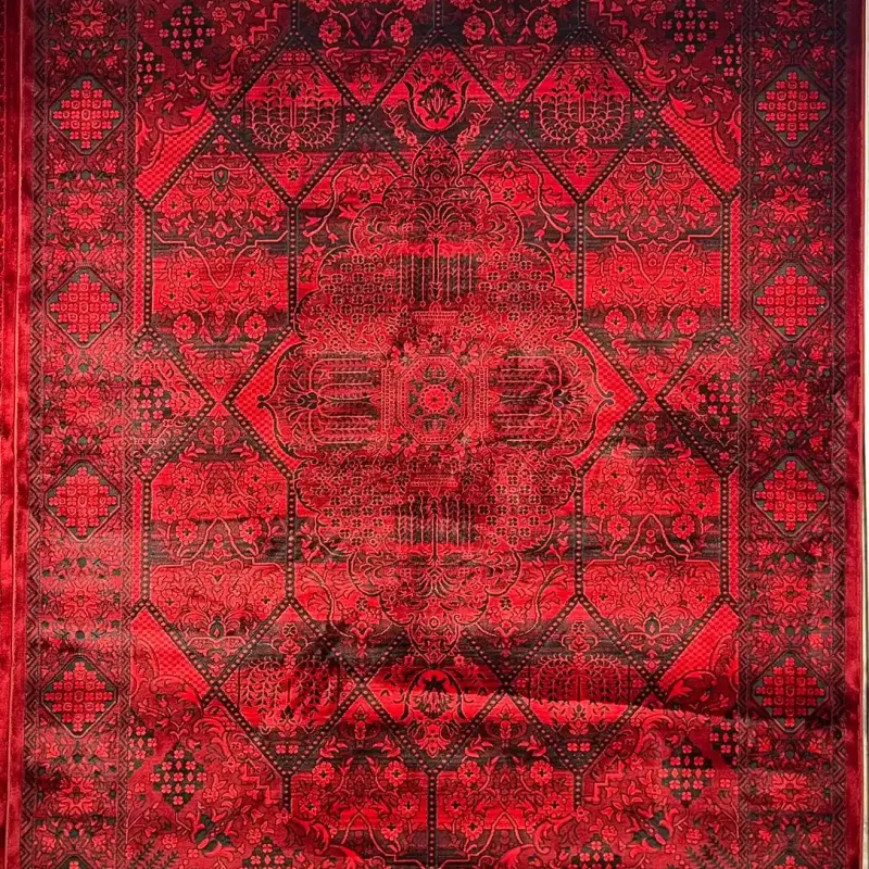سجاد تركي بخارى قندهار افغاني P1661 احمر غامق مقاس 50*80