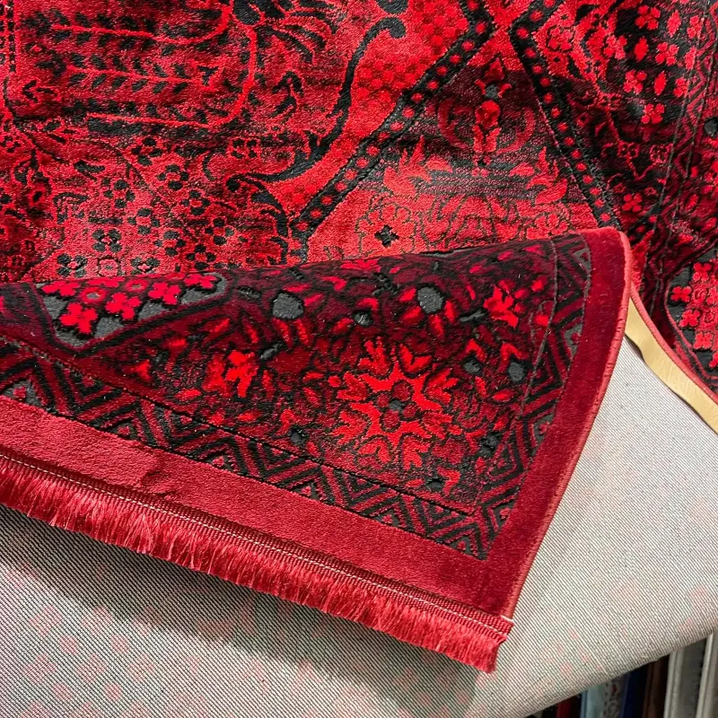 سجاد تركي بخارى قندهار افغاني P1661 احمر غامق مقاس 50*80