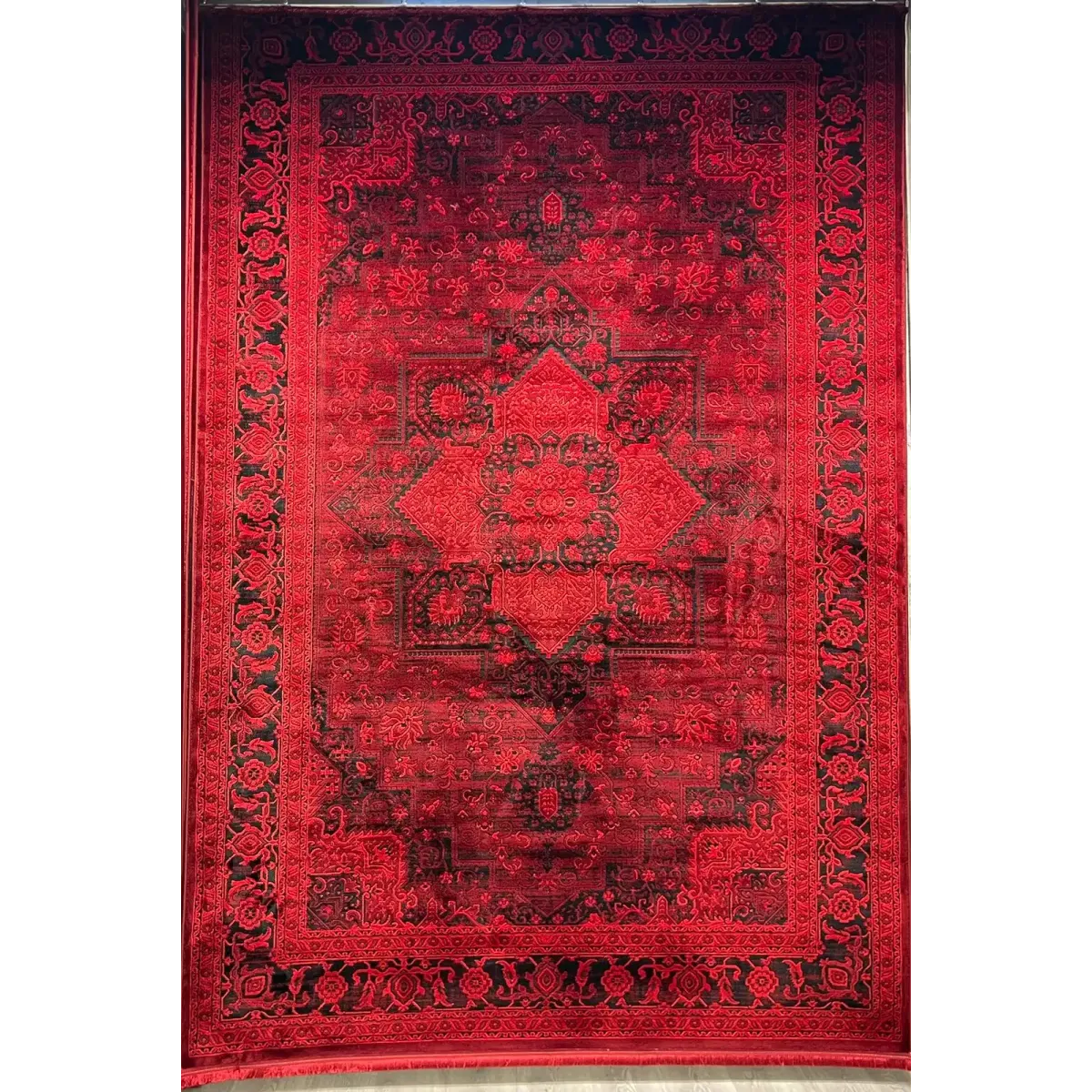 سجاد تركي بخارى قندهار افغاني P1664 احمر غامق مقاس 400*400