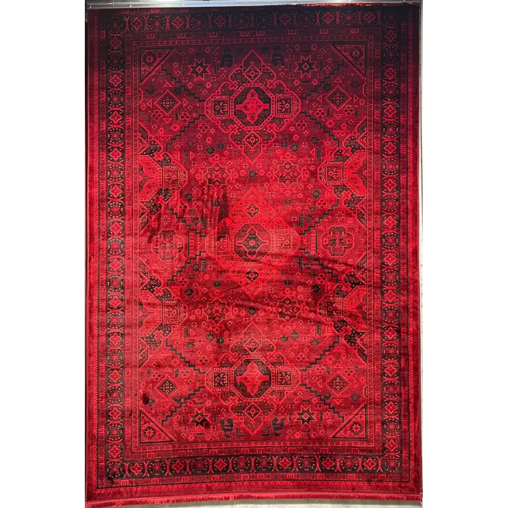 سجاد تركي بخارى قندهار افغاني P1665 احمر غامق مقاس 250*350