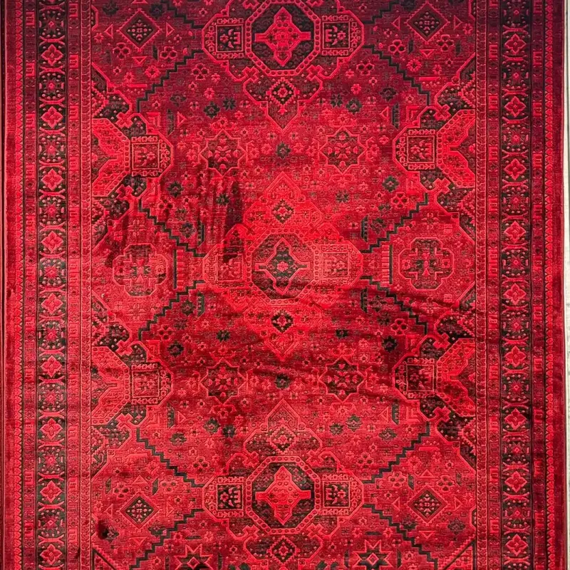 سجاد تركي بخارى قندهار افغاني P1665 احمر غامق مقاس 250*350
