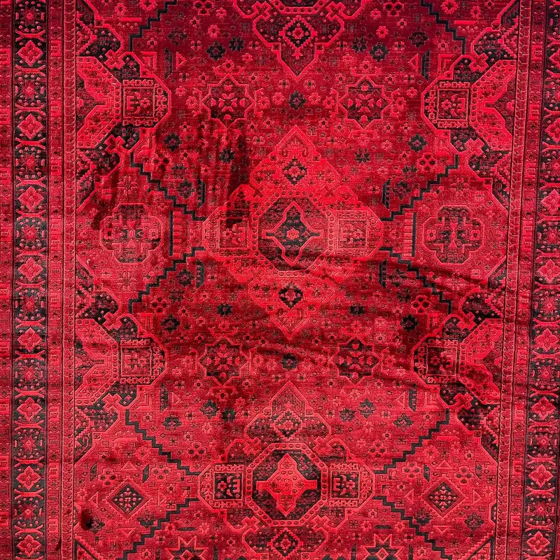 سجاد تركي بخارى قندهار افغاني P1665 احمر غامق مقاس 50*80