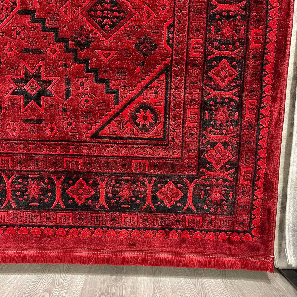 سجاد تركي بخارى قندهار افغاني P1665 احمر غامق مقاس 250*350