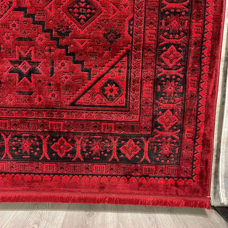 سجاد تركي بخارى قندهار افغاني P1665 احمر غامق مقاس 50*80