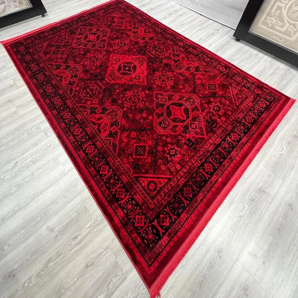 سجاد تركي بخارى قندهار افغاني P1665 احمر غامق مقاس 250*350