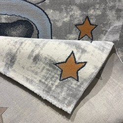 سجاد تركي اطفال كيدز 52644B اللون ابيض رصاصي فاتح مقاس 300*400