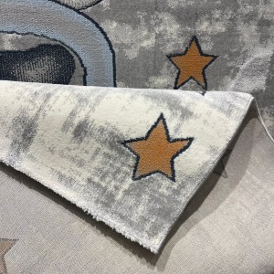 سجاد تركي اطفال كيدز 52644B اللون ابيض رصاصي فاتح مقاس 300*400