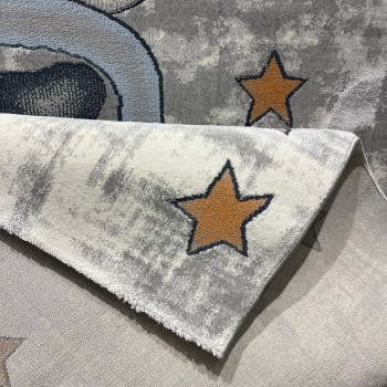 سجاد تركي اطفال كيدز 52644B اللون ابيض رصاصي فاتح مقاس 120*170