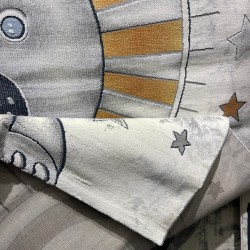 سجاد تركي اطفال كيدز 52646A اللون ابيض رصاصي فاتح مقاس 300*400