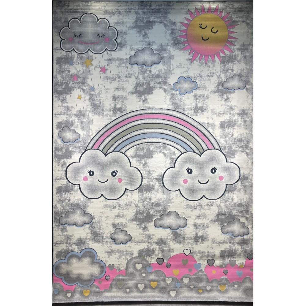 سجاد تركي اطفال كيدز 52659A اللون زهري ابيض مقاس 80*150 سجاد تركي اطفال كيدز 52659A اللون زهري ابيض مقاس 80*150