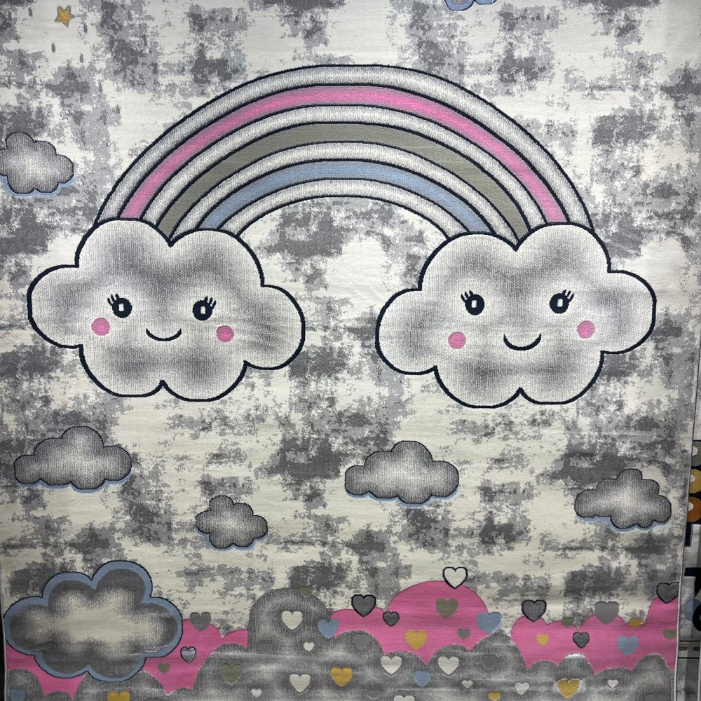 سجاد تركي اطفال كيدز 52659A اللون زهري ابيض مقاس 80*150 سجاد تركي اطفال كيدز 52659A اللون زهري ابيض مقاس 80*150