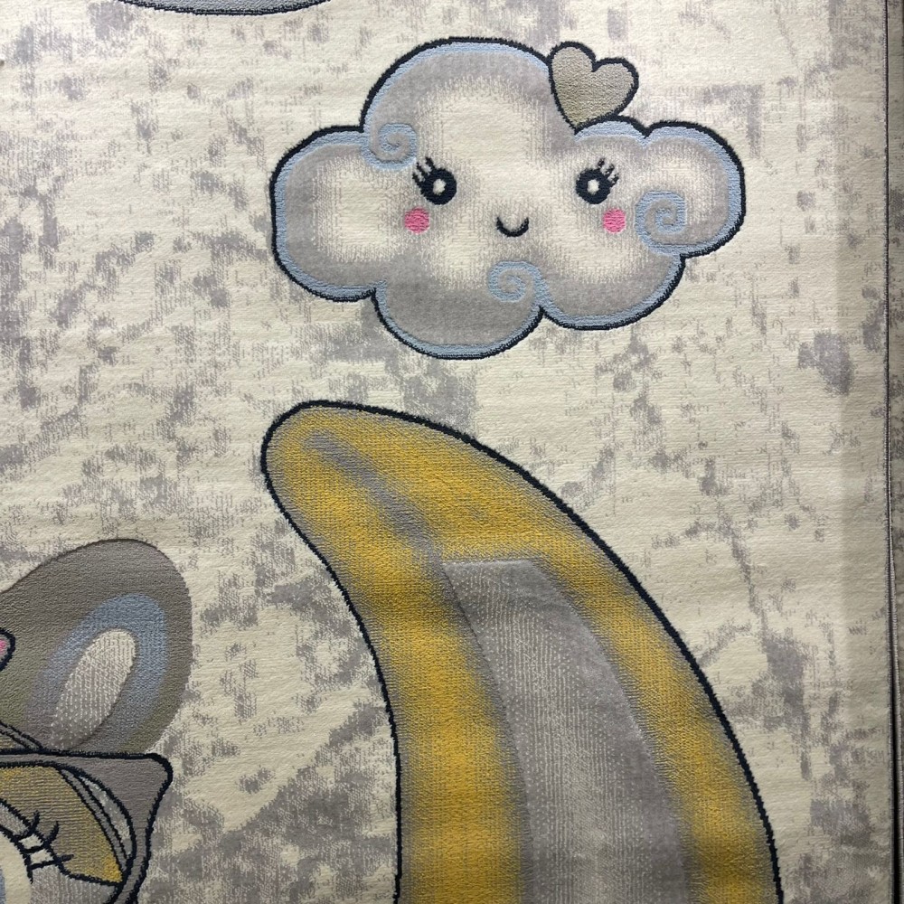 سجاد تركي اطفال كيدز 52660A اللون زهري ابيض مقاس 300*400