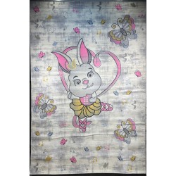 سجاد تركي اطفال كيدز 52661A اللون زهري ابيض مقاس 80*150