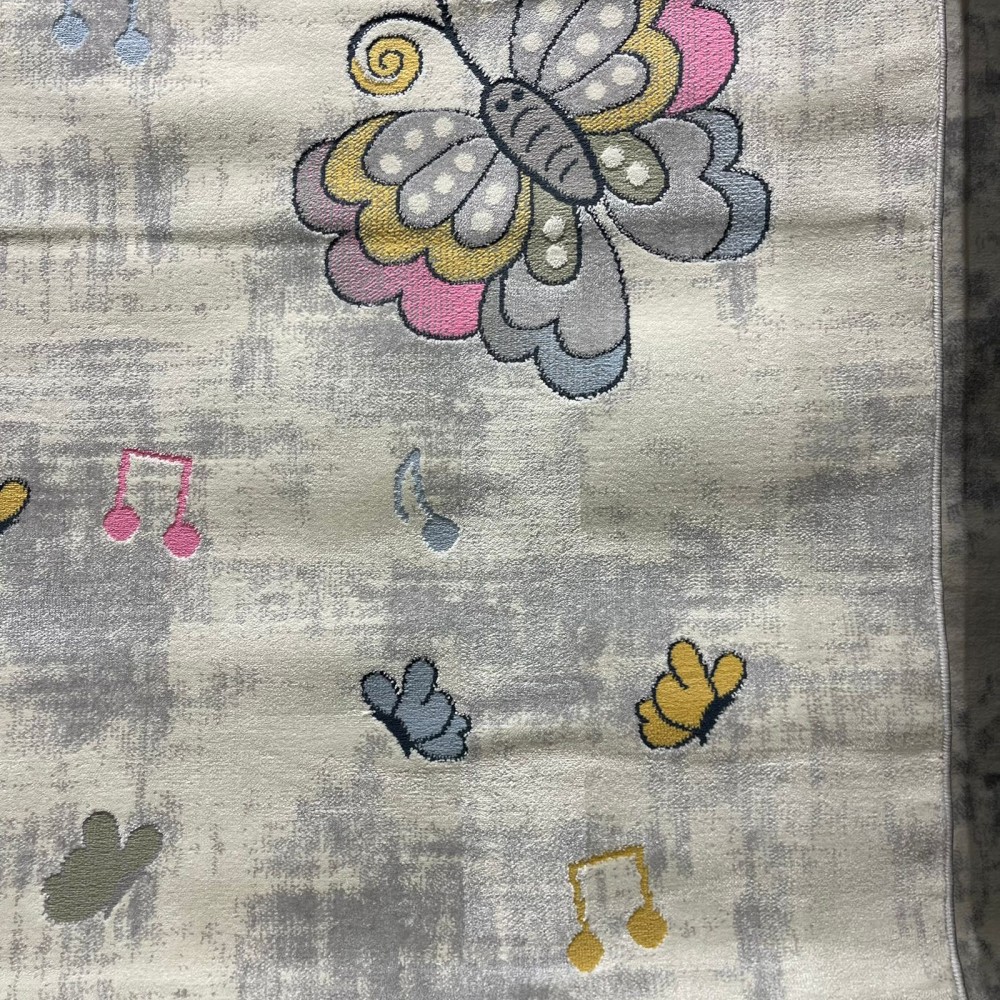 سجاد تركي اطفال كيدز 52661A اللون زهري ابيض مقاس 80*150