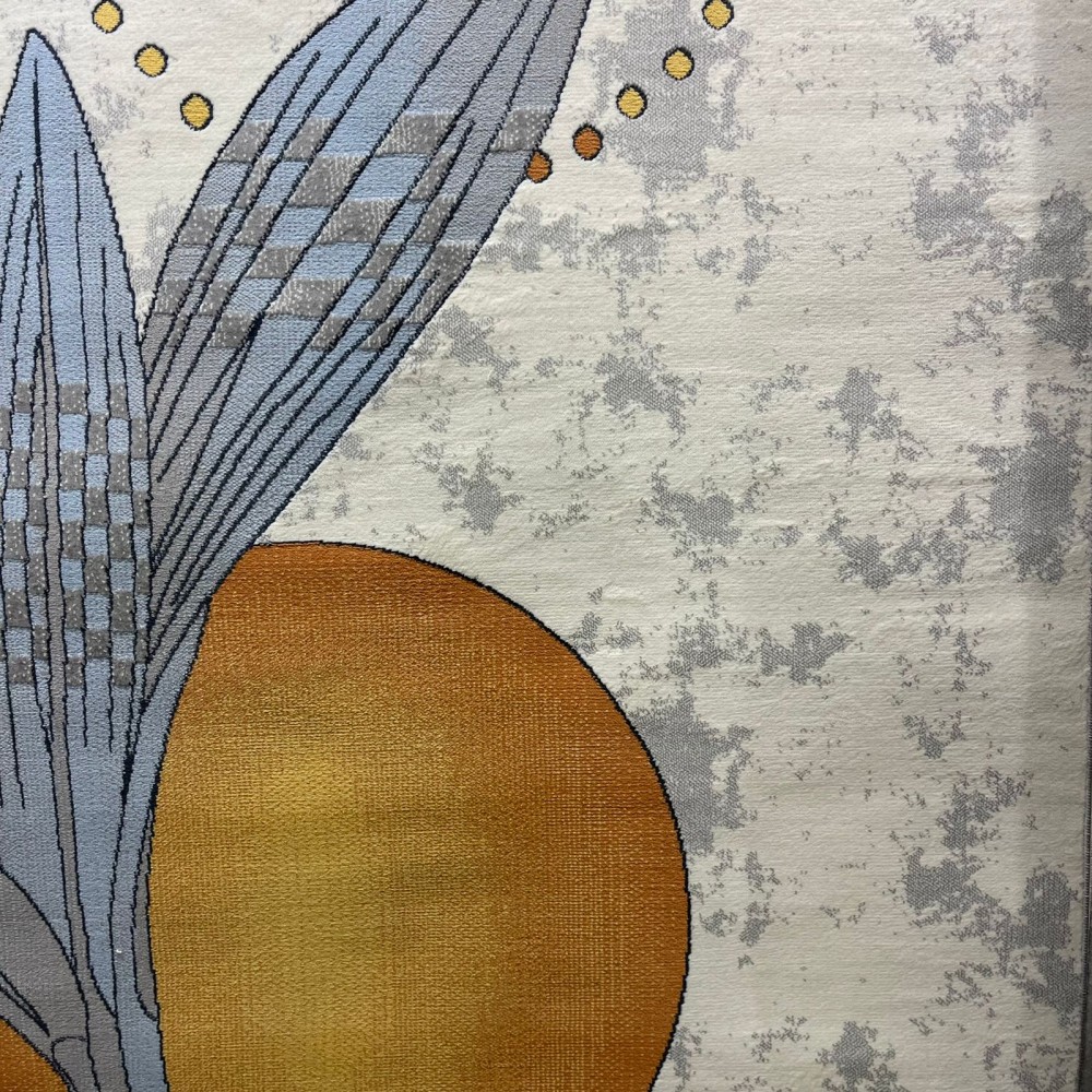 سجاد تركي اطفال كيدز 40681A اللون ابيض رصاصي فاتح مقاس 80*150