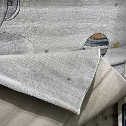 سجاد تركي اطفال كيدز 40683A اللون ابيض رصاصي فاتح مقاس 200*300