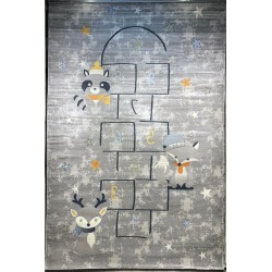 سجاد تركي اطفال كيدز 40684A اللون ابيض رصاصي فاتح مقاس 150*220