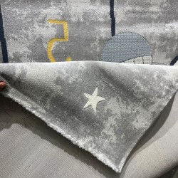 سجاد تركي اطفال كيدز 40684A اللون ابيض رصاصي فاتح مقاس 150*220