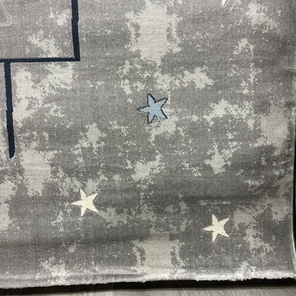 سجاد تركي اطفال كيدز 40684A اللون ابيض رصاصي فاتح مقاس 150*220