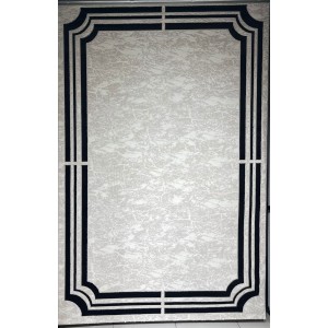 Turkish rug barwaz frame 9225A black size 100*300