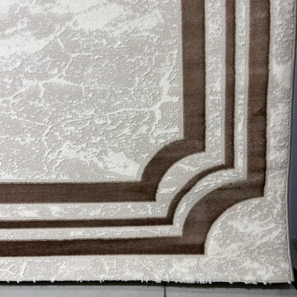 Turkish rug barwaz frame 9225A brown size 300*400