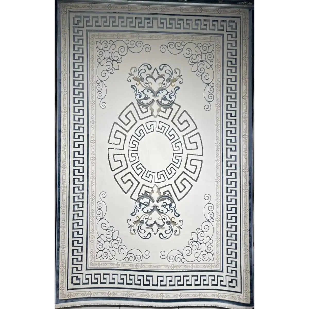 سجاد تركي هيلتون 9668A سماوي مقاس  100*300