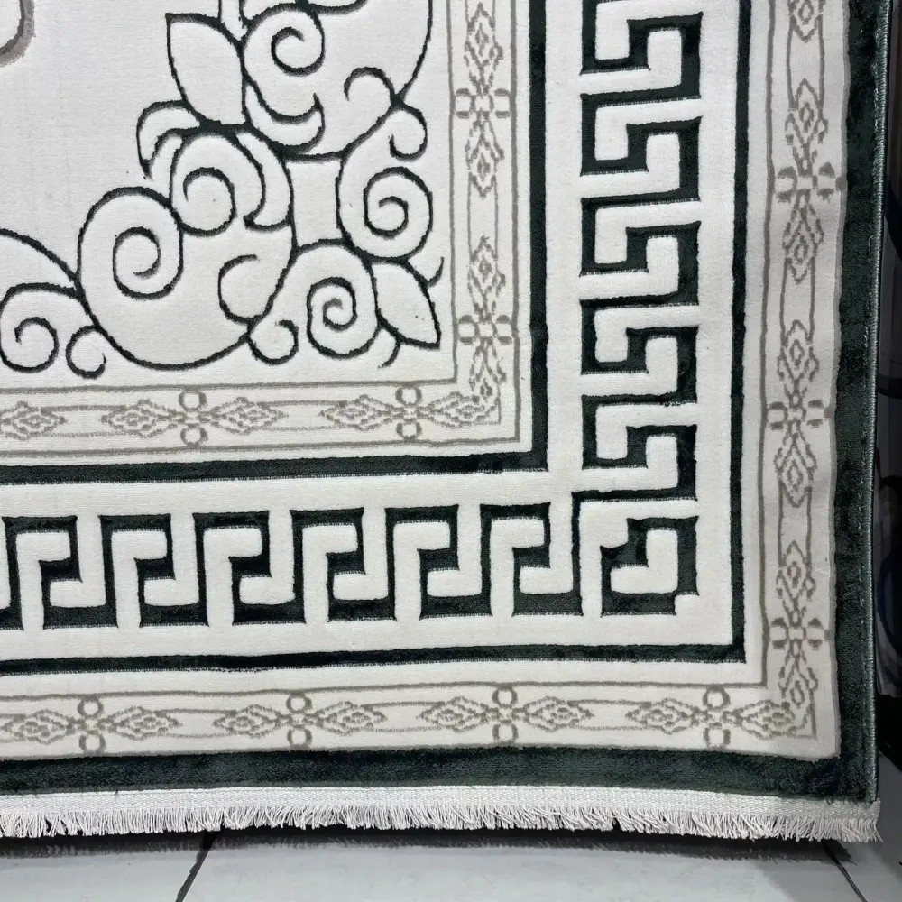 سجاد تركي هيلتون 9668A اخضر مقاس 400*600