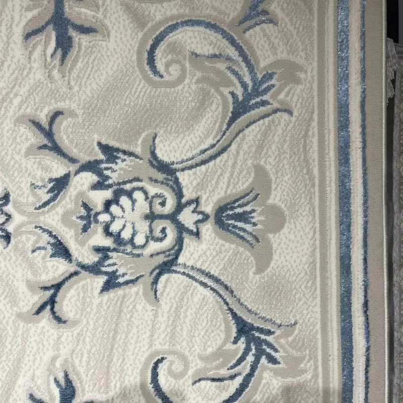 سجاد تركي خزامى 9854A سماوي مقاس 50*80 - سجاد فرنسي شرقي