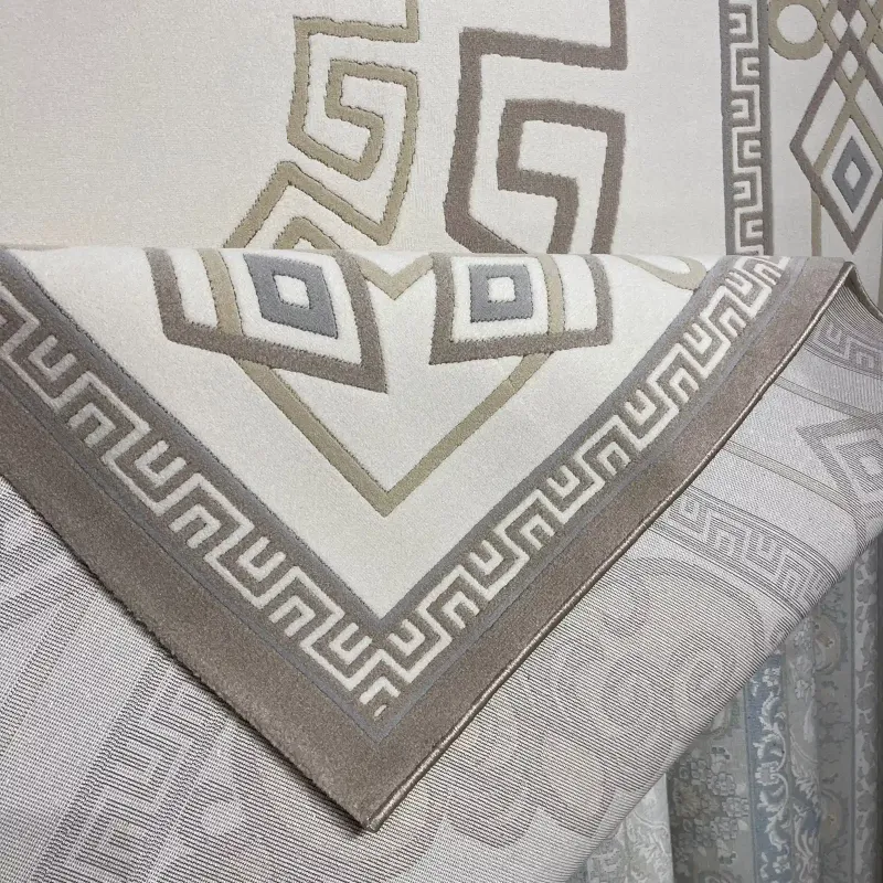 سجاد تركي مودرن العشراء 9660A بيج غامق مقاس 100*300
