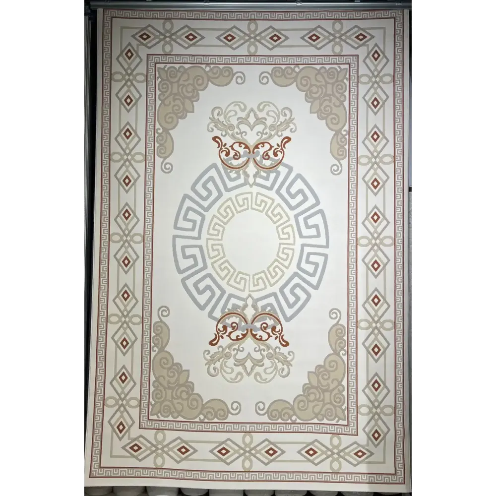 سجاد تركي مودرن العشراء 9660A بيج فاتح مقاس 50*80