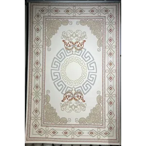 سجاد تركي مودرن العشراء 9660A بيج فاتح مقاس 50*80