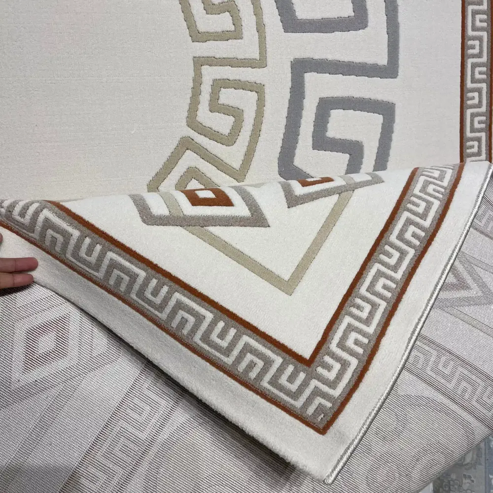 سجاد تركي مودرن العشراء 9660A بيج فاتح مقاس 50*80