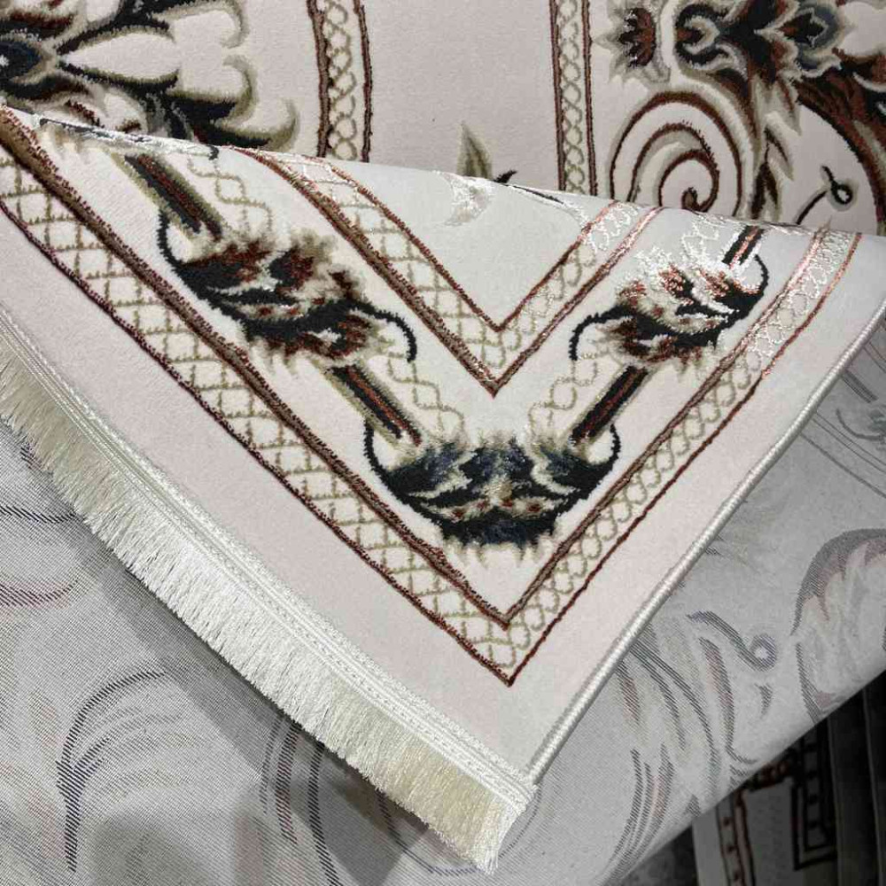 سجاد تركي تالا 9102A اصفر كريم بولي مقاس 50*80