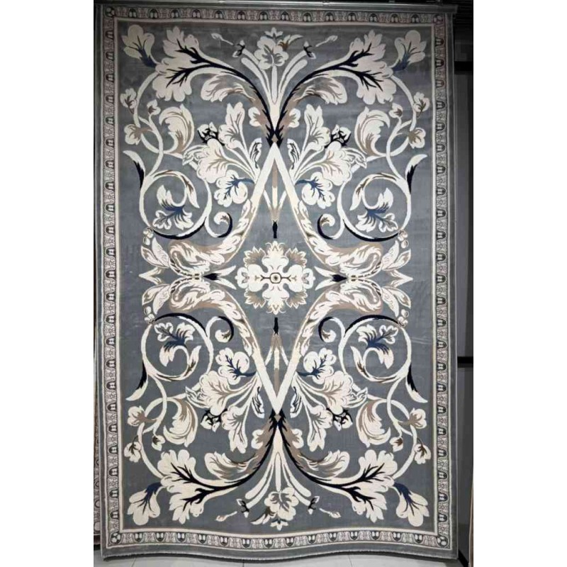 سجاد تركي ياسمين نقش فرنسي 9050A رصاصي مقاس 300*400