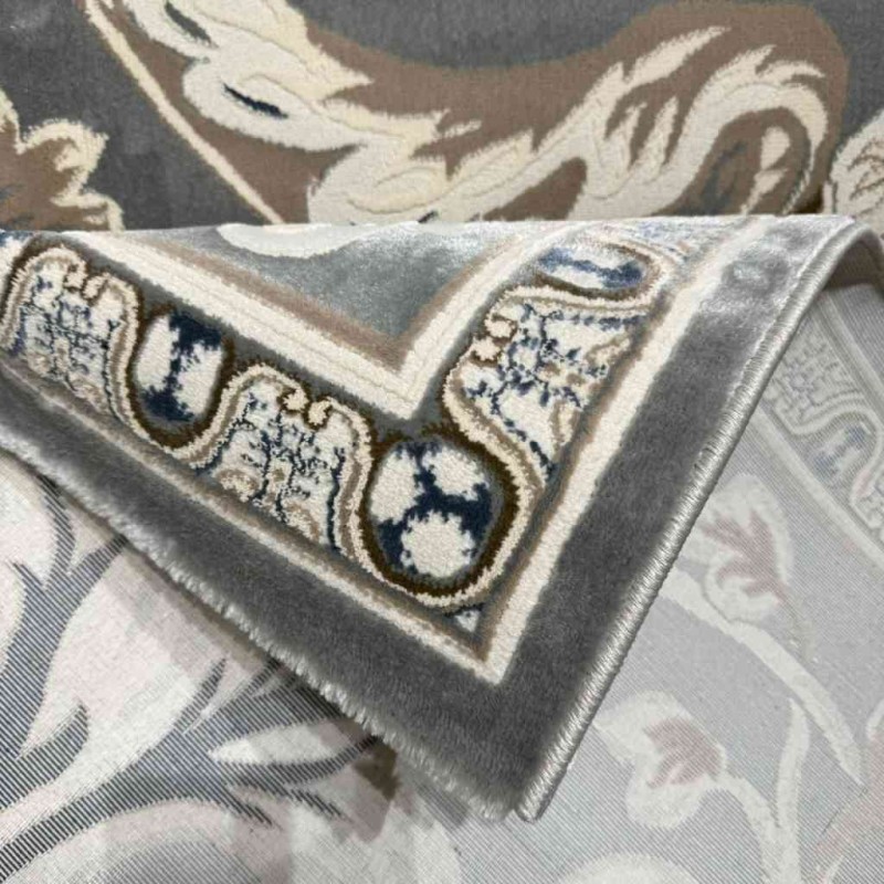 سجاد تركي ياسمين نقش فرنسي 9050A رصاصي مقاس 300*400