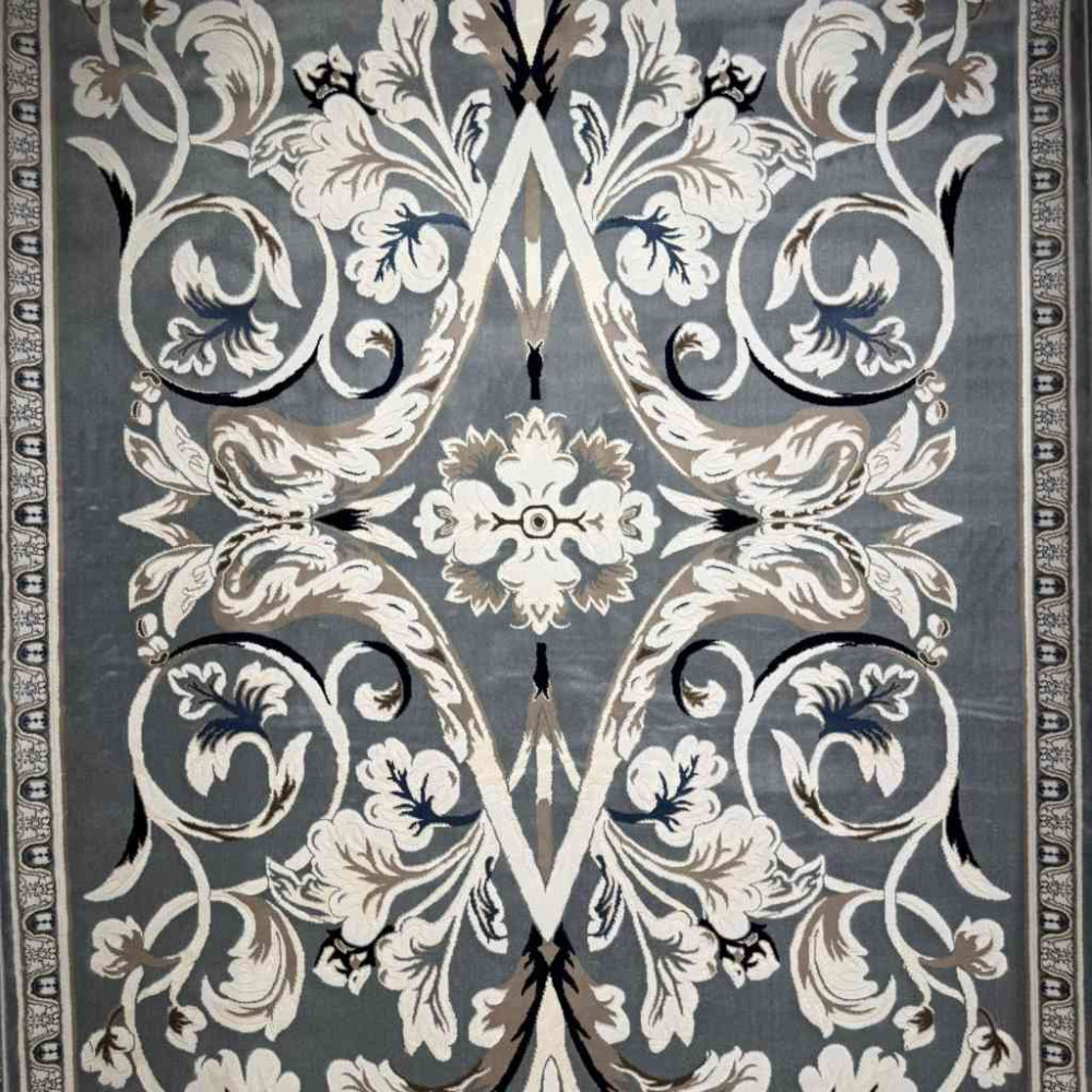 سجاد تركي ياسمين نقش فرنسي 9050A رصاصي مقاس 400*500