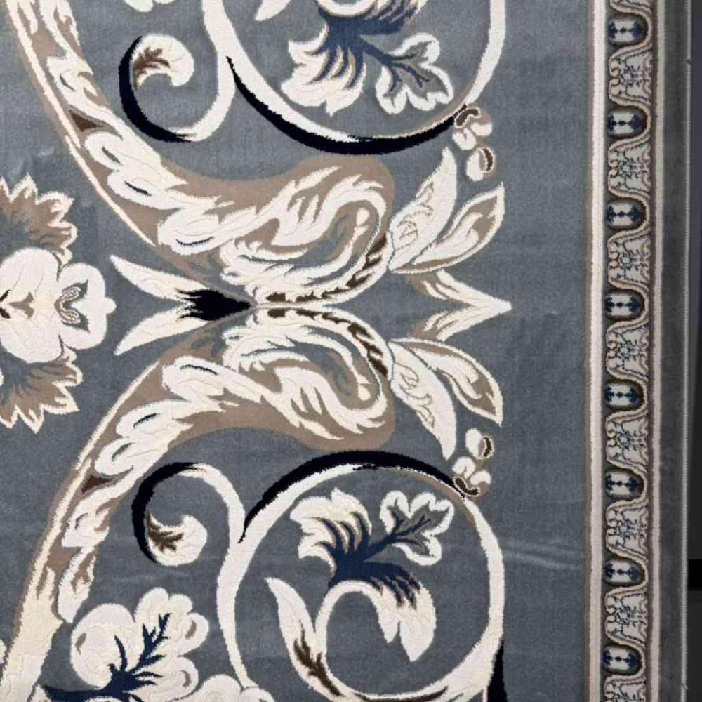 سجاد تركي ياسمين نقش فرنسي 9050A رصاصي مقاس 400*500