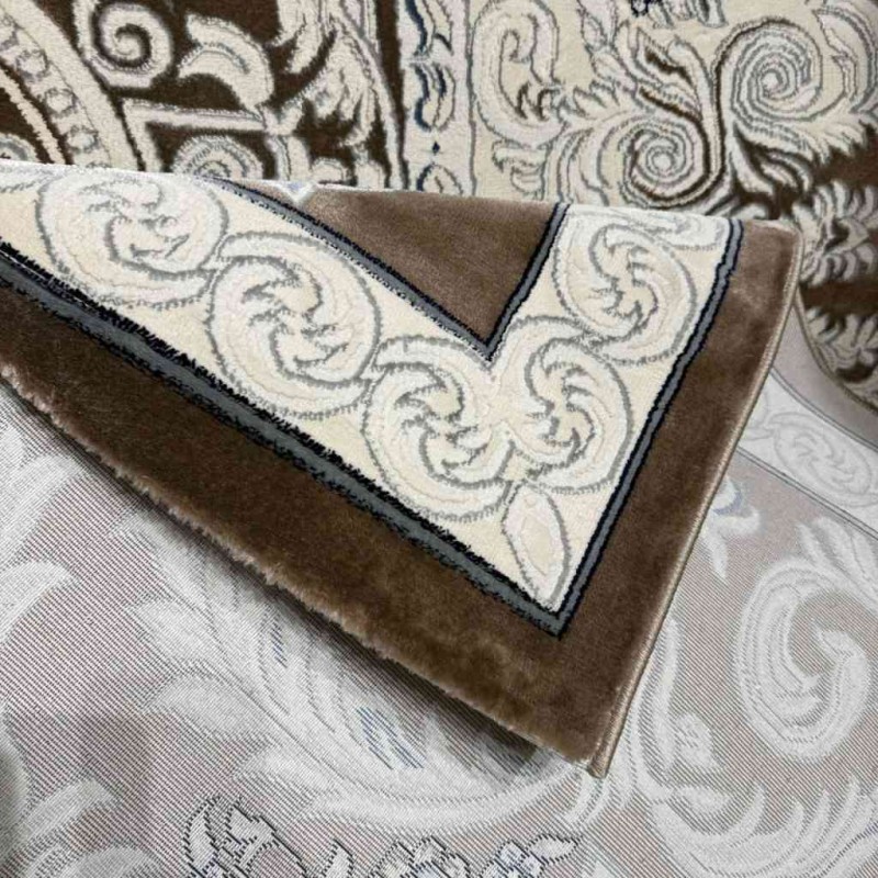 سجاد تركي ياسمين نقش فرنسي 9052A بني مقاس 250*350