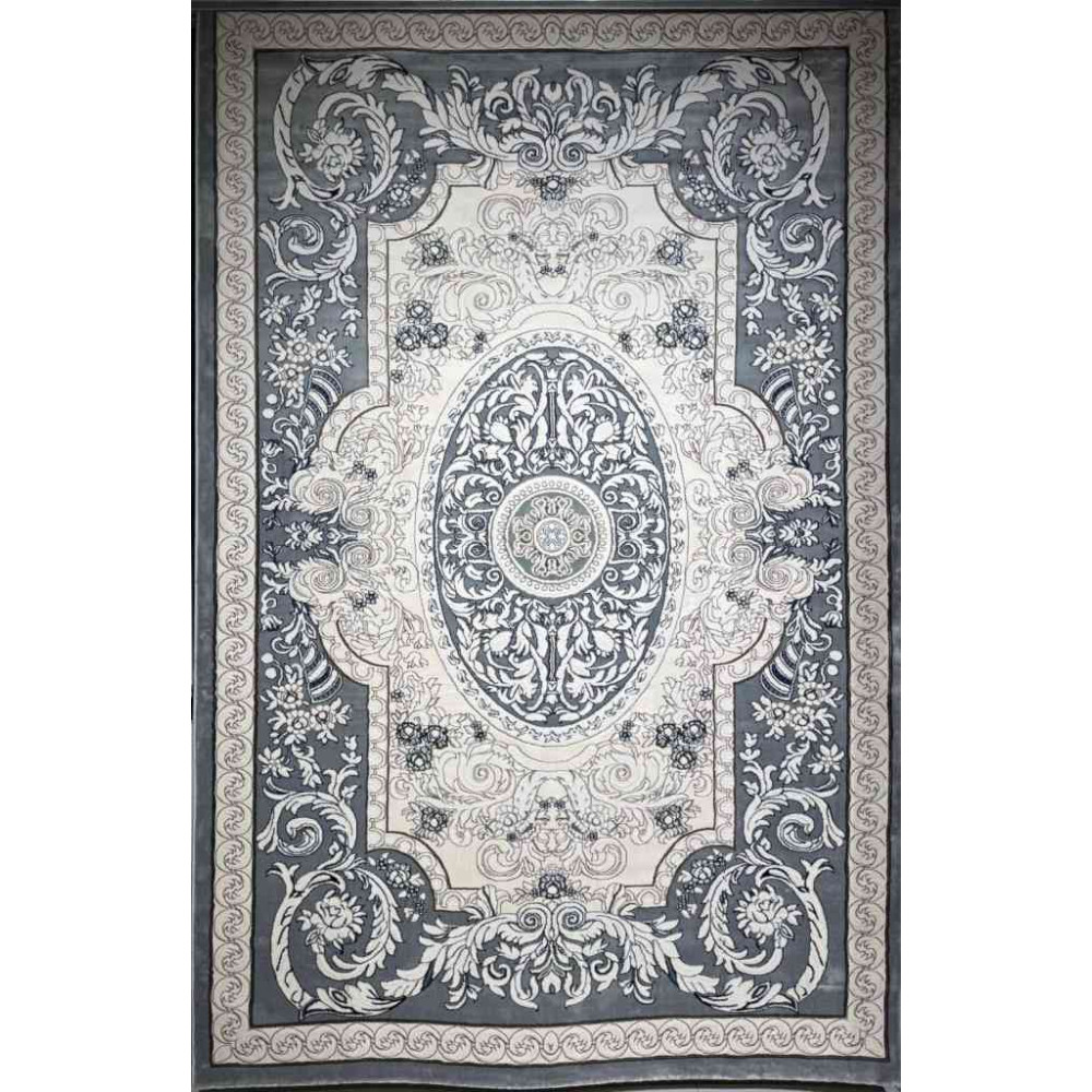 سجاد تركي ياسمين نقش فرنسي 9051A رصاصي مقاس 200*300