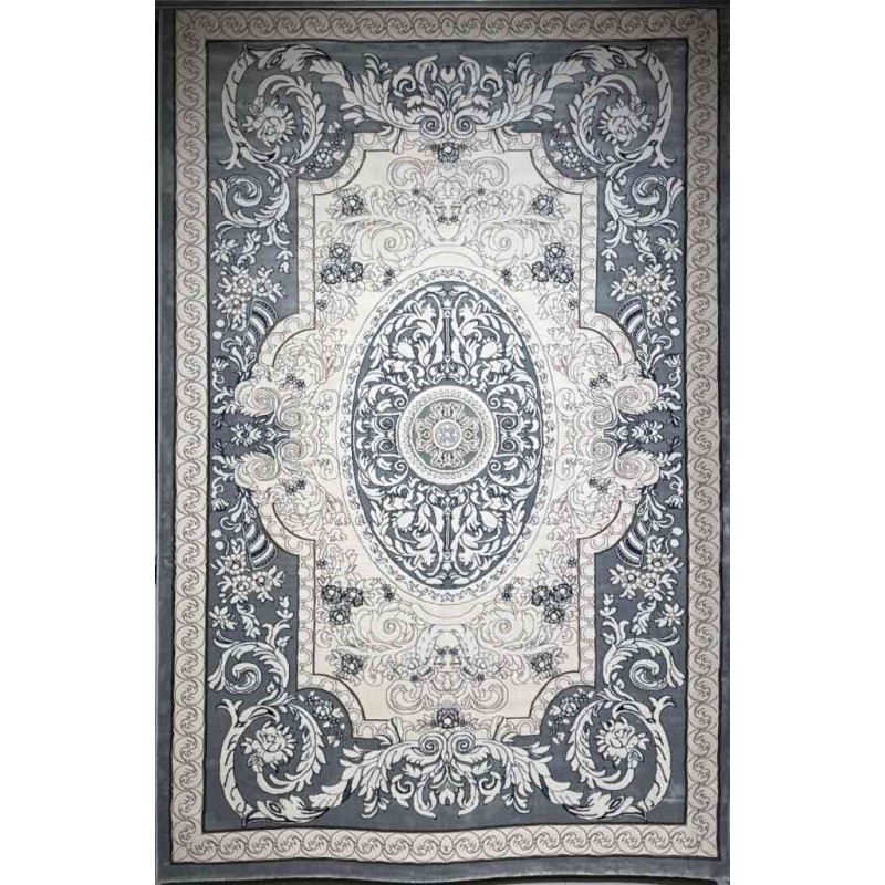 سجاد تركي ياسمين نقش فرنسي 9051A رصاصي مقاس 250*350