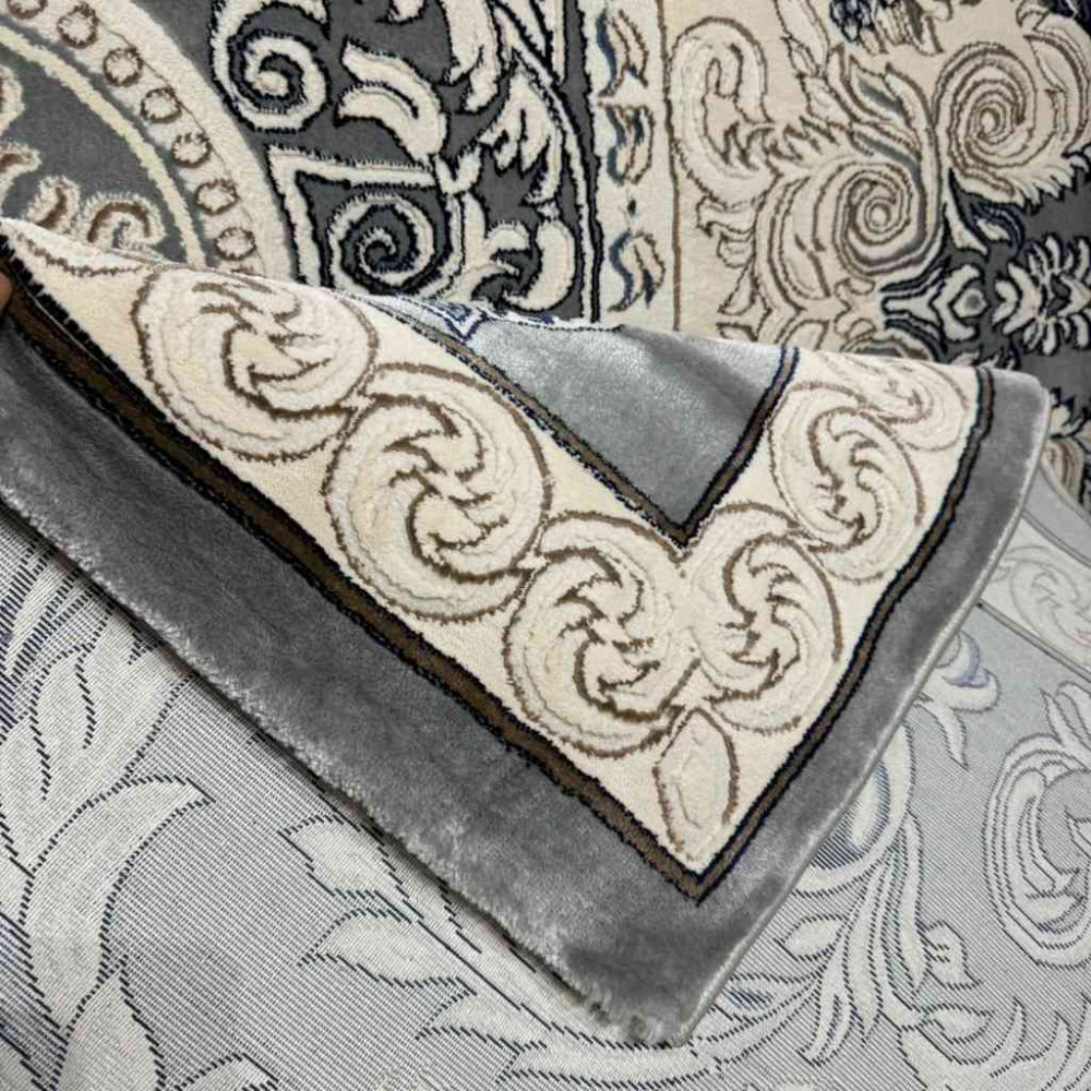 سجاد تركي ياسمين نقش فرنسي 9051A رصاصي مقاس 200*300