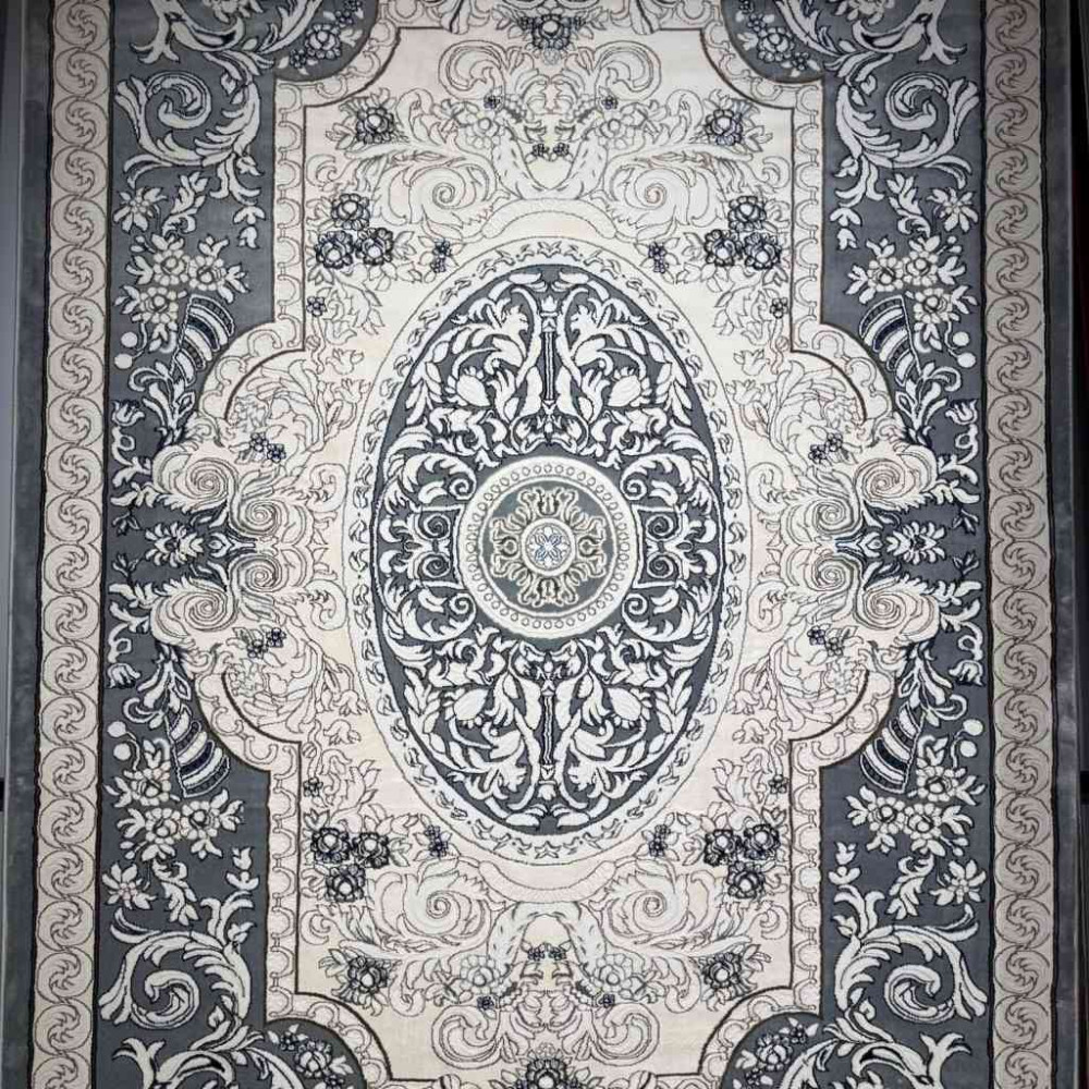 سجاد تركي ياسمين نقش فرنسي 9051A رصاصي مقاس 200*300