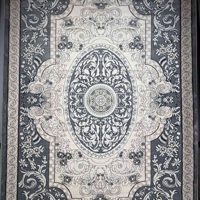 سجاد تركي ياسمين نقش فرنسي 9051A رصاصي مقاس 250*350