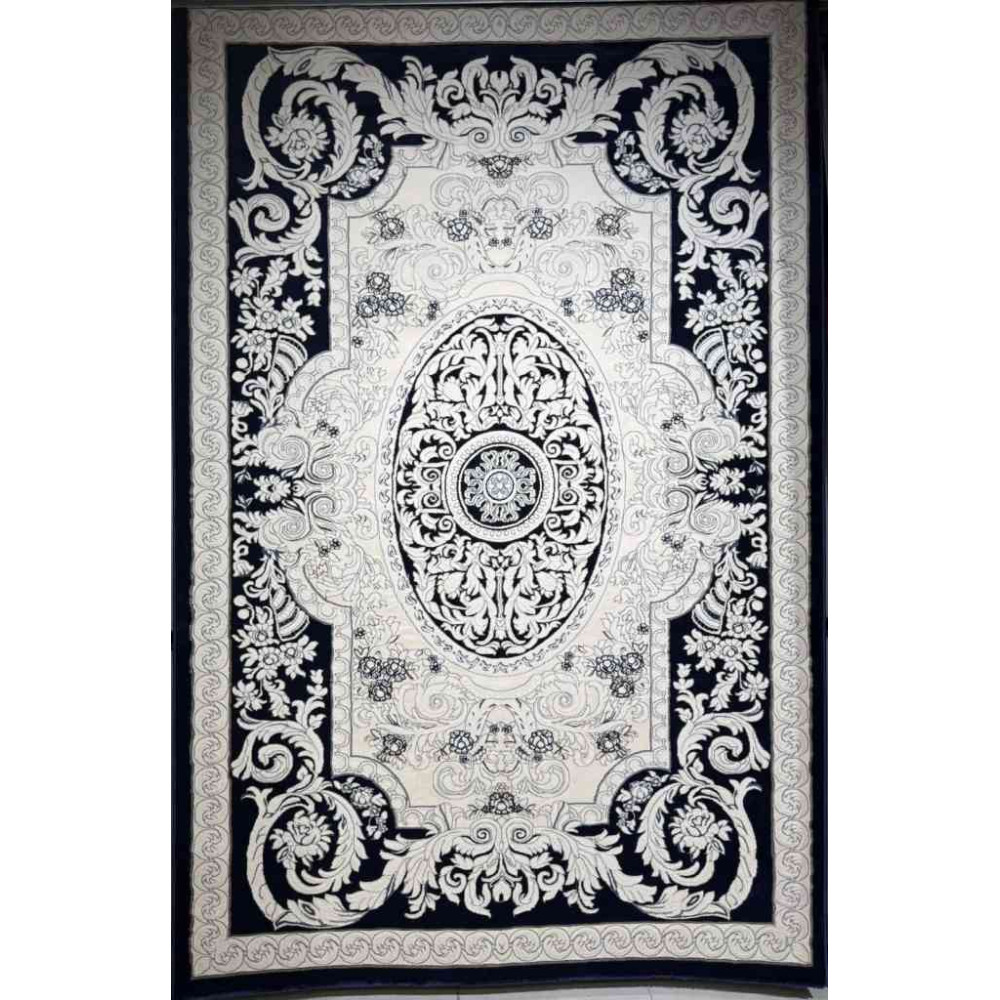 سجاد تركي ياسمين نقش فرنسي 9051A كحلي مقاس 300*400