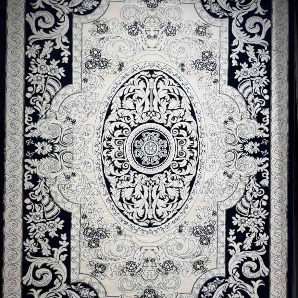 سجاد تركي ياسمين نقش فرنسي 9051A كحلي مقاس 300*400