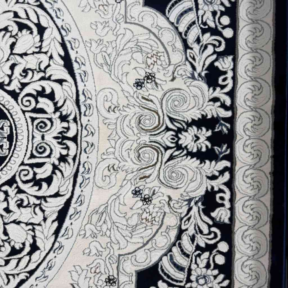 سجاد تركي ياسمين نقش فرنسي 9051A كحلي مقاس 300*400