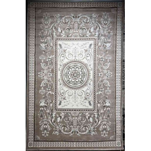 سجاد تركي ياسمين نقش فرنسي 9052A بيج غامق مقاس 80*150