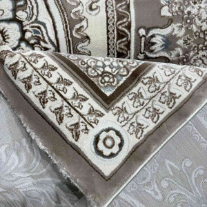 سجاد تركي ياسمين نقش فرنسي 9052A بيج غامق مقاس 80*150